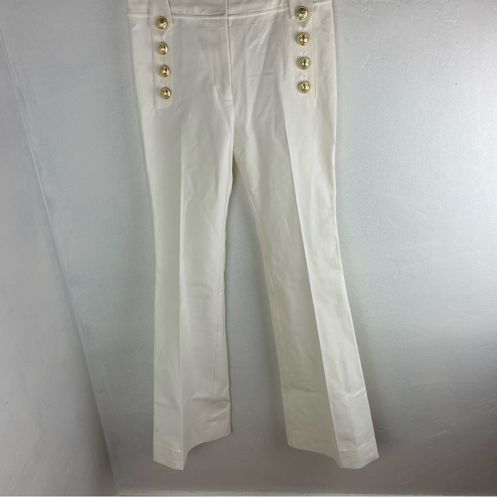 Derek Lam 10 Crosby sailor Cream Trousers with gold accents